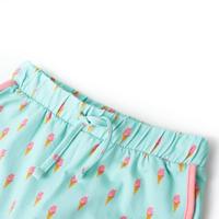 Kindershorts met trekkoord ijsjesprint 140 lichtmintkleurig - thumbnail