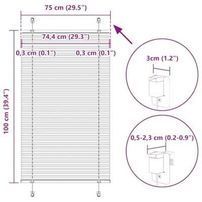 Pliss rolgordijn 75x100 cm stofbreedte 74,4 cm polyester crme