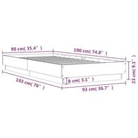 Bedframe met LED-verlichting sonoma eikenkleurig 90x190 cm - thumbnail