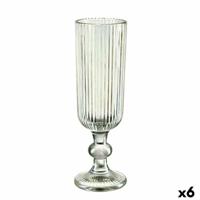 Champagneglas Vivalto OCT-DK80006C OCT-DK80006C Groen Glas 160 ml Strepen (6 Stuks) - thumbnail