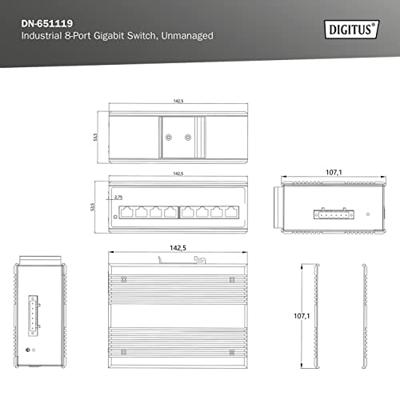 Digitus DN-651119 DN-651119 Industrial Ethernet Switch 8 poorten 10 / 100 / 1000 MBit/s Digitus DN-651119 DN-651119 Industrial Ethernet Switch 8 poorten 10 / 100 / 1000 MBit/s