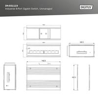 Digitus DN-651119 Industrial Ethernet Switch 8 poorten 10 / 100 / 1000 MBit/s - thumbnail