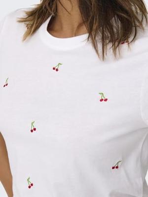Only Onlketty Life S/s O-neck Top Jrs Noos T-shirts Bright White Cherries Only Onlketty Life S/s O-neck Top Jrs Noos T-shirts Bright White Cherries