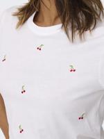 Only Onlketty Life S/s O-neck Top Jrs Noos T-shirts Bright White Cherries - thumbnail