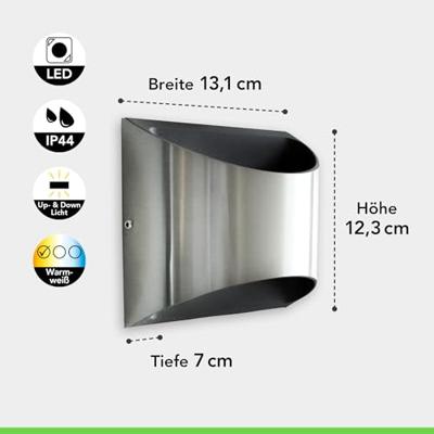 Lutec Dodd ST5006 SMD LED-buitenlamp (wand) 7.5 W RVS