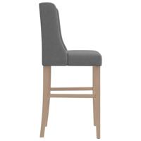 Barstoelen 2 st massief rubberhout en stof - thumbnail