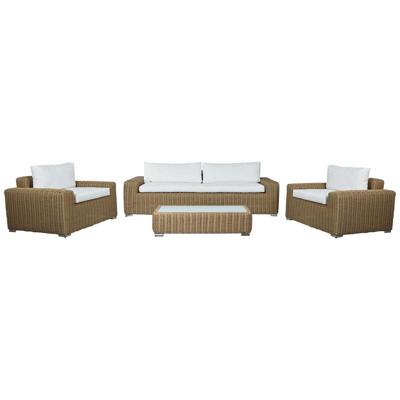 Tuinmeubilair Home ESPRIT Wit Bruin Beige Lichtbruin 248 x 85 x 80 cm 222 x 85 x 80 cm (4 Onderdelen)