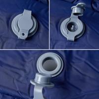 VidaXL Kampeermatras met kussen zelfopblazend 1-persoons marineblauw - thumbnail