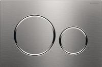 Geberit Bedieningsplaat Sigma 20 DF Met Gepolijste Designringen Geborsteld RVS - thumbnail