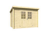 Outdoor Life Nadia Blokhut 295x195 cm 28 mm vuren blank- Lessenaarsdak- Onbehandeld vurenhout- Outdoor Life - thumbnail