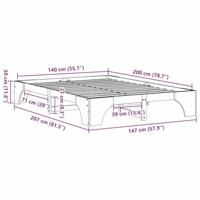 Bedframe Wit 140 x 200 cm Massief grenenhout - thumbnail