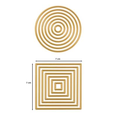 Vaessen Creative • mini snij- en embossingmallen ronde banners & labels 11st.