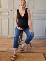 Set met 2 wikkelhemdjes voor de zwangerschap en borstvoeding zwart - thumbnail