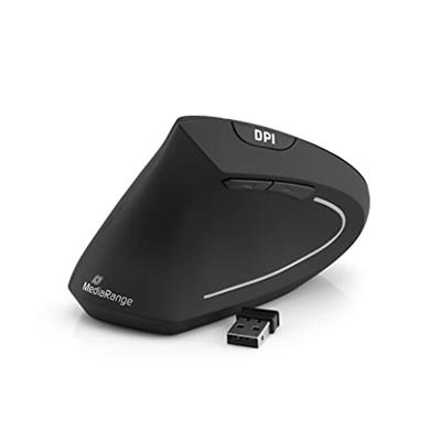 MediaRange Wireless Vertical Linkshänder, zwart muis
