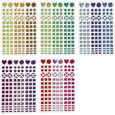 Creativ Company Mozaiek stickers, d 8-14 mm, vel 11x16,5 cm, diverse kleuren, 10 vel/ 1 doos