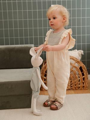 Babypakje van katoengaas ecru