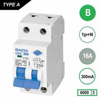 GACIA aardlekautomaat B16 1p+n 16A 300mA 6kA - thumbnail
