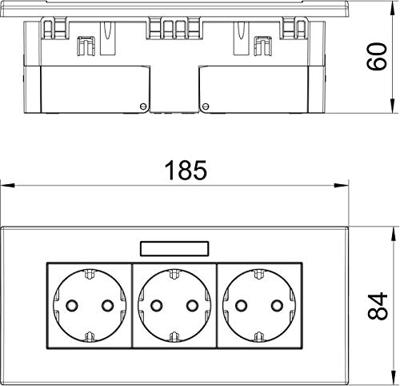 OBO Bettermann 6119433 Apparaatinzet Stopcontact (b x h x d) 185 x 84 x 60 mm 1 stuk(s) Wit