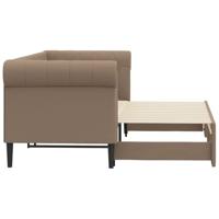 Slaapbank en onderschuifbed 90x200 cm kunstleer cappuccinokleur - thumbnail