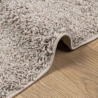 VidaXL Vloerkleed pamplona shaggy hoogpolig modern 160x160 cm beige - thumbnail