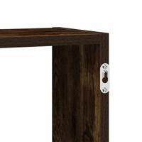Wandschap kubus 5 vakken bewerkt hout gerookt eikenkleurig - thumbnail
