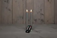 LED Dinerkaars Wax 23cm Taupe 2st - thumbnail