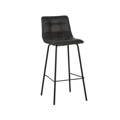 LABEL51 Barkruk 'Bistro' Micro Suede, kleur Antraciet (zithoogte 78cm)