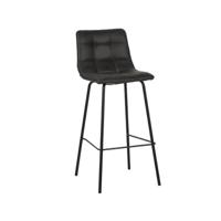 LABEL51 Barkruk 'Bistro' Micro Suede, kleur Antraciet (zithoogte 78cm) - thumbnail