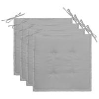 VidaXL Tuinstoelkussens 4 st 40x40x4 cm oxford stof grijs - thumbnail