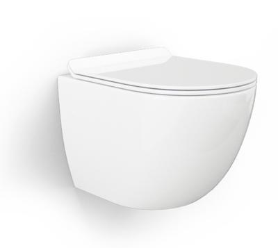 Wandcloset Best Design Lavina Rimless 49 cm Inclusief Zitting Glans Wit