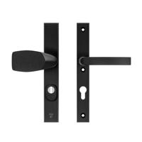 AXA AXA Edge Plus veiligheidsbeslag voordeur rechth. smalschild Wing knop/Blok-kruk PC72 kerntrekbeveiliging SKG3 - aluminium/zwart - thumbnail