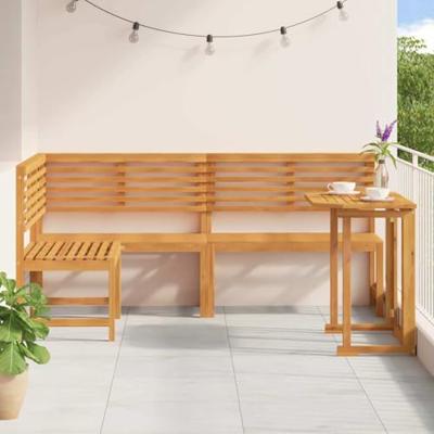 Tuinbankset 3 pcs Bruin Massief acaciahout