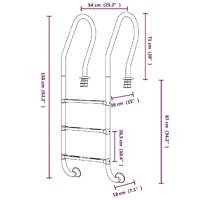 VidaXL Zwembadladder 54x38x158 cm 304 roestvrijstaal - thumbnail