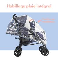 BAMBISOL dubbele wandelwagen - 6-36 maanden voor de voorstoel (max 15 kg) en 0-36 maanden (max 15 kg) voor de achterbank - thumbnail
