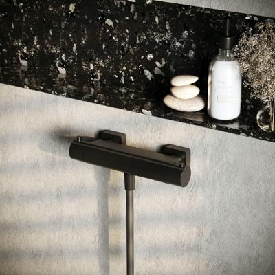 Hotbath Douchekraan Gal Opbouw Thermostaatkraan Geborsteld Gunmetal PVD Hotbath Douchekraan Gal Opbouw Thermostaatkraan Geborsteld Gunmetal PVD