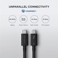 Satechi Thunderbolt-kabel Thunderbolt 4 USB-C 1.00 m Zwart, Zilver ST-YTB100K - thumbnail