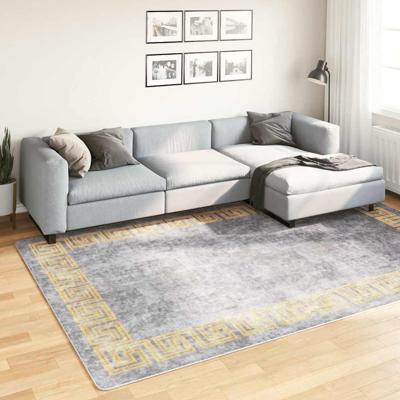 VidaXL Vloerkleed wasbaar anti-slip 190x300 cm grijs
