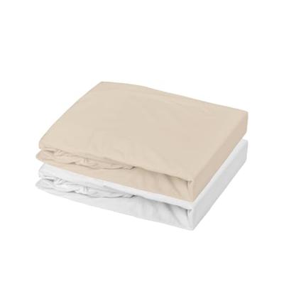Set van 2 hoeslakens - P'TIT DODO - Jersey - 60 x 120 cm - Wit / Nude