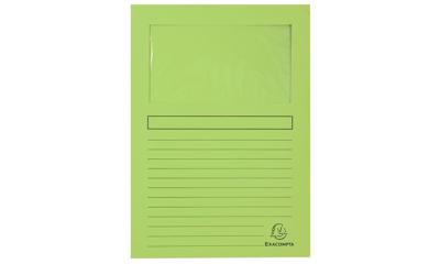 Exacompta L-map met venster Forever, pak van 100 stuks, lichtgroen
