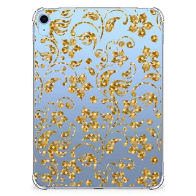 iPad (2022) 10.9 Siliconen Hoesje Gouden Bloemen