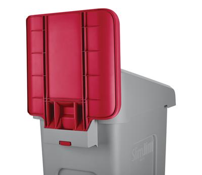 Paneel Rubbermaid Slim Jim Recyclestation voor label rood