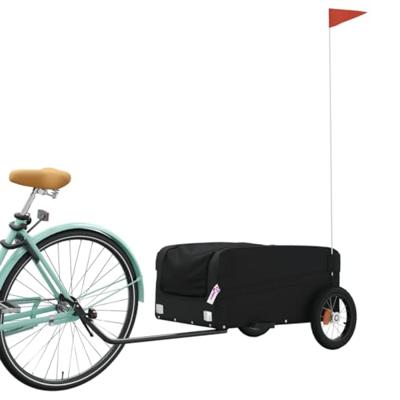 VidaXL Fietstrailer 30 kg ijzer zwart - thumbnail