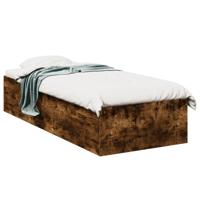 Bedframe bewerkt hout gerookt eikenkleurig 100x200 cm - thumbnail