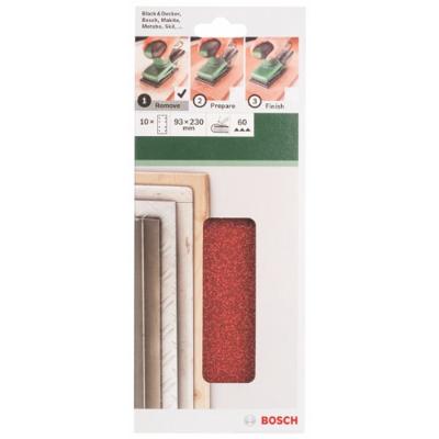 Bosch Accessoires Schuurbladenset | 93X230 mm | G60 | Rw | 8 Gaten | Span | 10-delig - 2609256A95