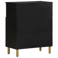 Dressoir 60x33x75 cm bewerkt hout zwart - thumbnail