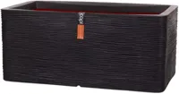 Capi Nature Rib NL 73x39x32cm rechthoekige plantenbak zwart - thumbnail