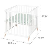 Babybox - ROBA - 75 x 100 cm - Inclusief 'Lil Planet' matgroene boxmat - Wit - thumbnail