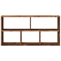 Wandschap 100x25x50 cm bewerkt hout oud houtkleurig - thumbnail