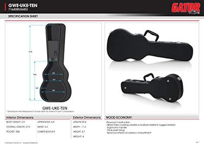 Gator Cases GWE-UKE-TEN houten koffer voor tenor ukelele