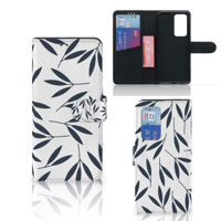 Huawei P40 Pro Hoesje Leaves Blue - thumbnail